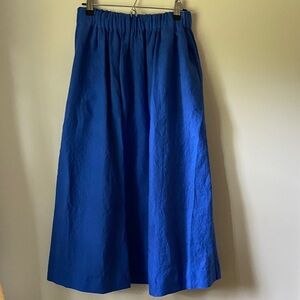 Not Perfect Linen Colbalt blue linen midi skirt